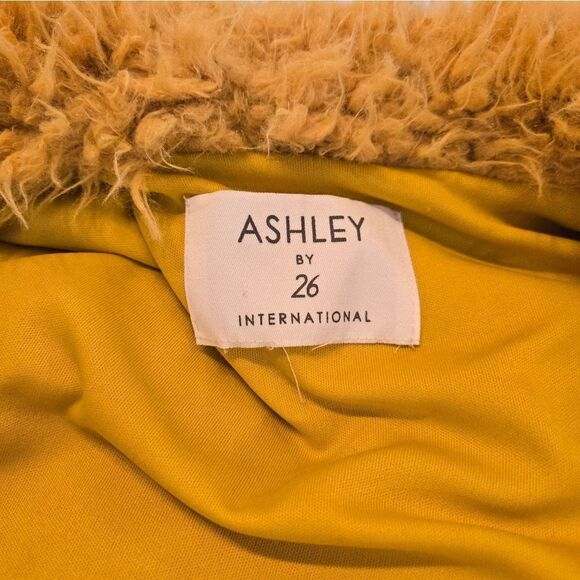 Ashley By 26 International Fuzzy Goldenrod Yellow Midi Vest - Picture 6 of 7